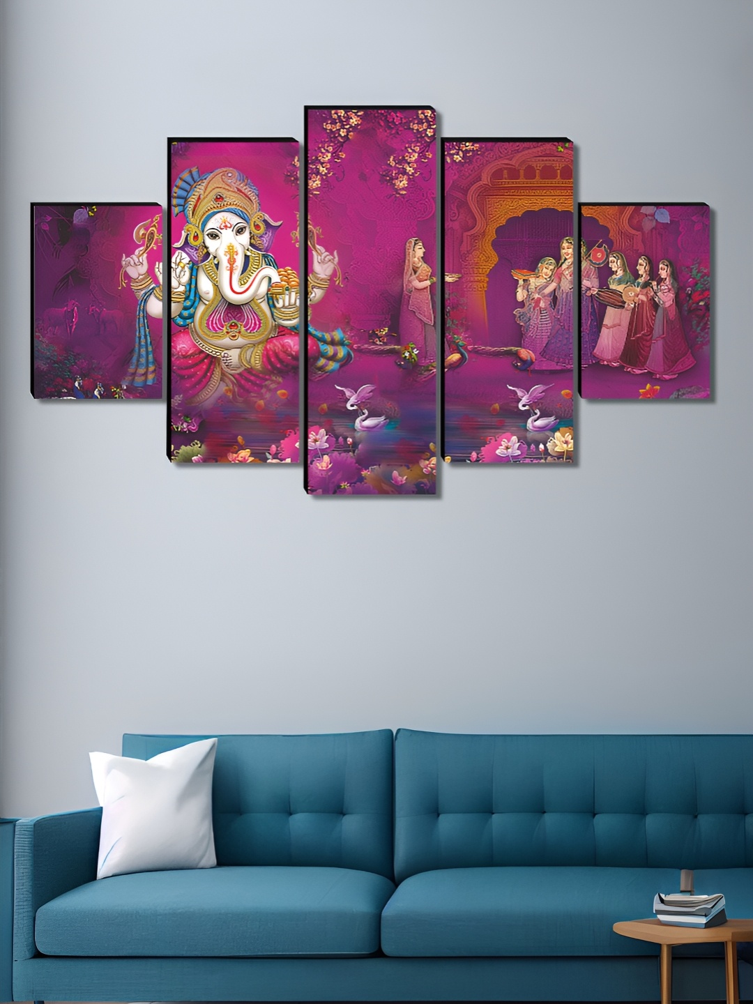 

Aura White & Beige 5 Piece Wood Religious Wall Paintings