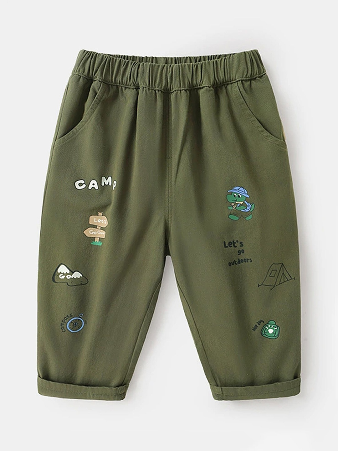 

LULU & SKY Girls Embroidered Straight Fit Joggers Trousers, Green