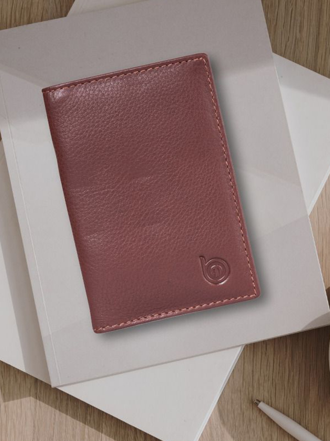 

BAGMAN Men Leather Card Holder, Maroon