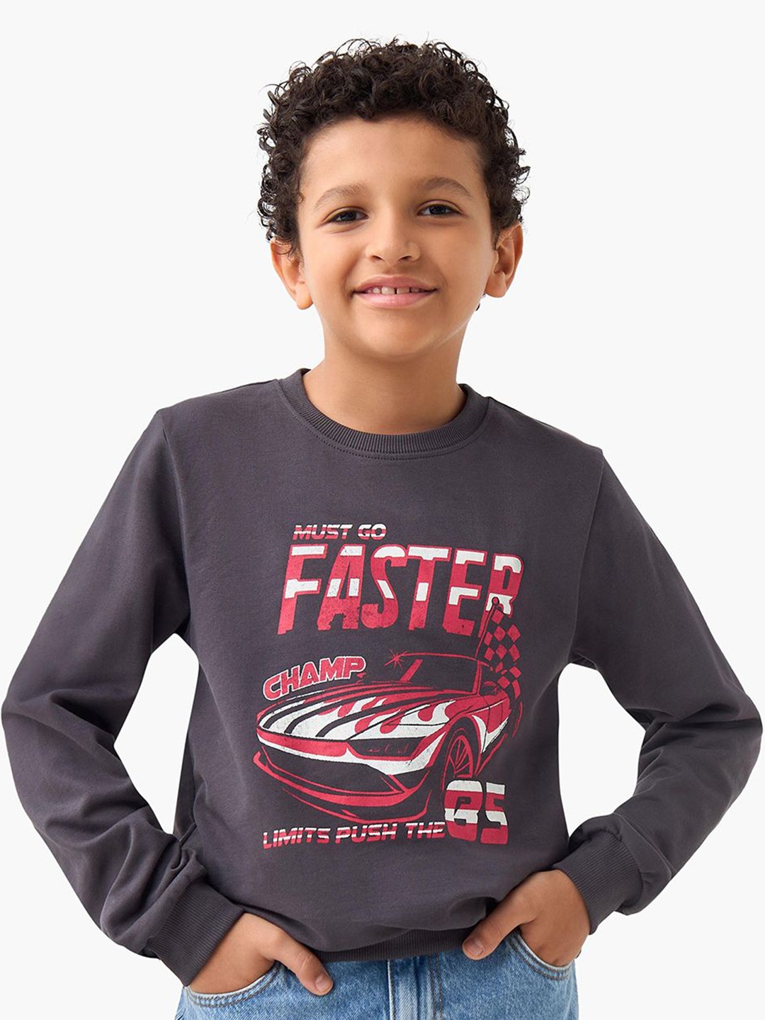

Juniors by Babyshop Boys Printed Sweatshirt, Black