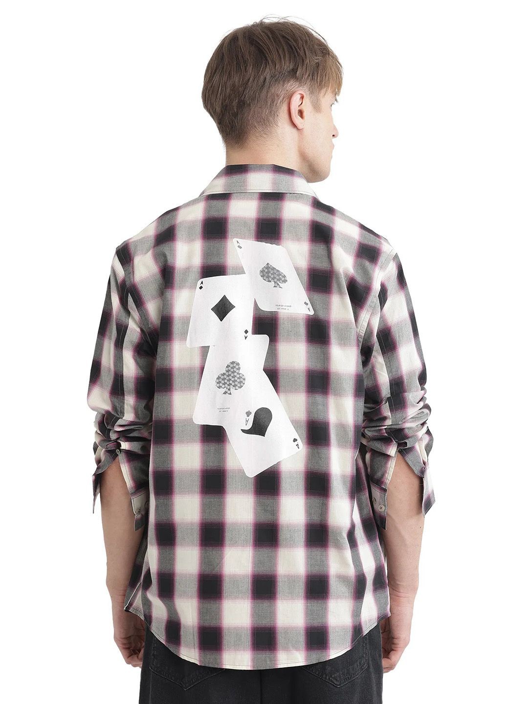 

RARE RABBIT Men Comfort Opaque Checked Casual Shirt, Pink