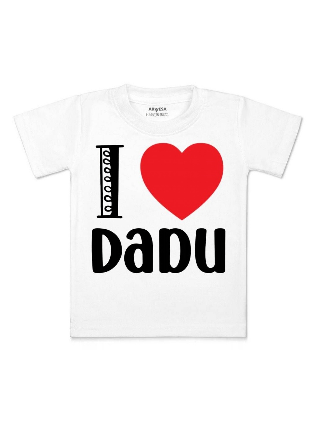 

Arvesa Kids I Love Dadu Printed Tshirt, White