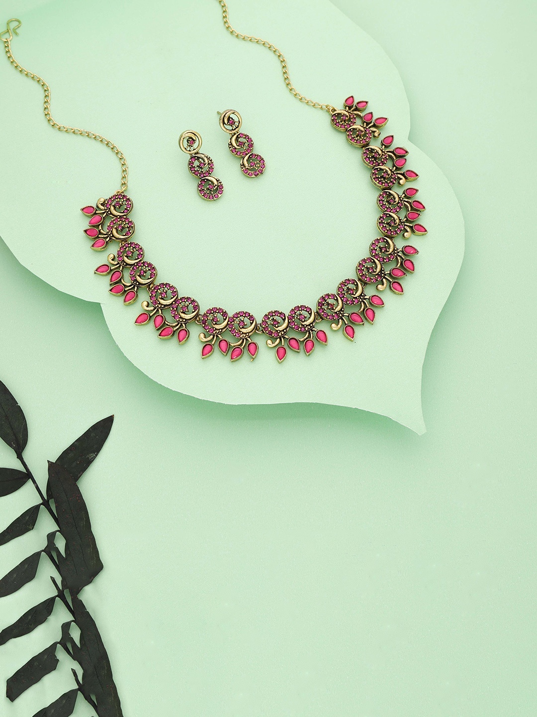 

Anouk Gold-Plated Artificial Stone-Studded Jewellery Set