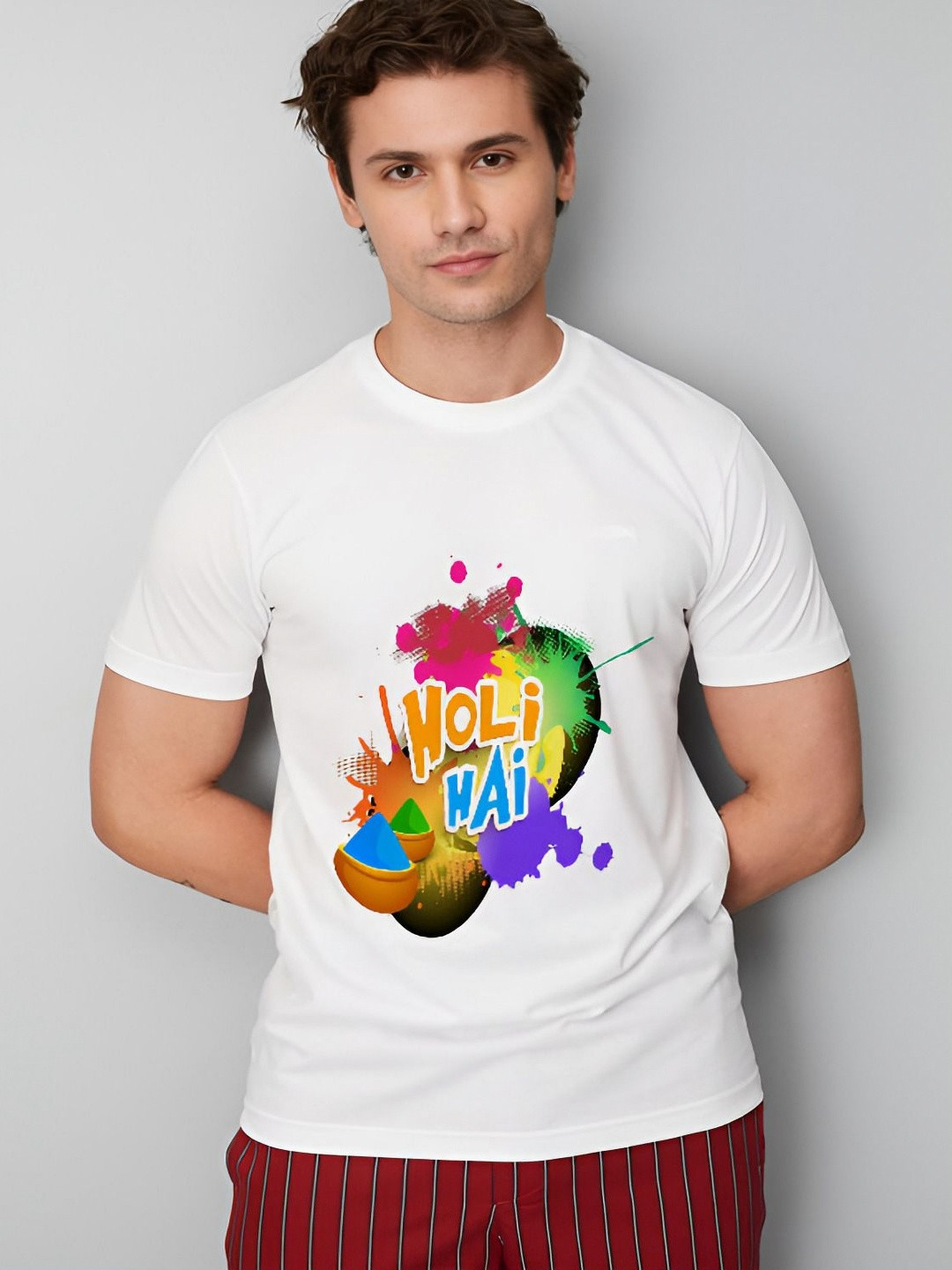 

MAYKR Men Printed T-shirt, White