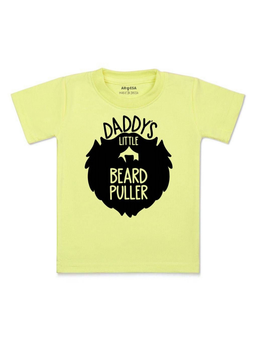 

Arvesa Kids Kids Daddy Little Beard Puller Printed Tshirt, Yellow
