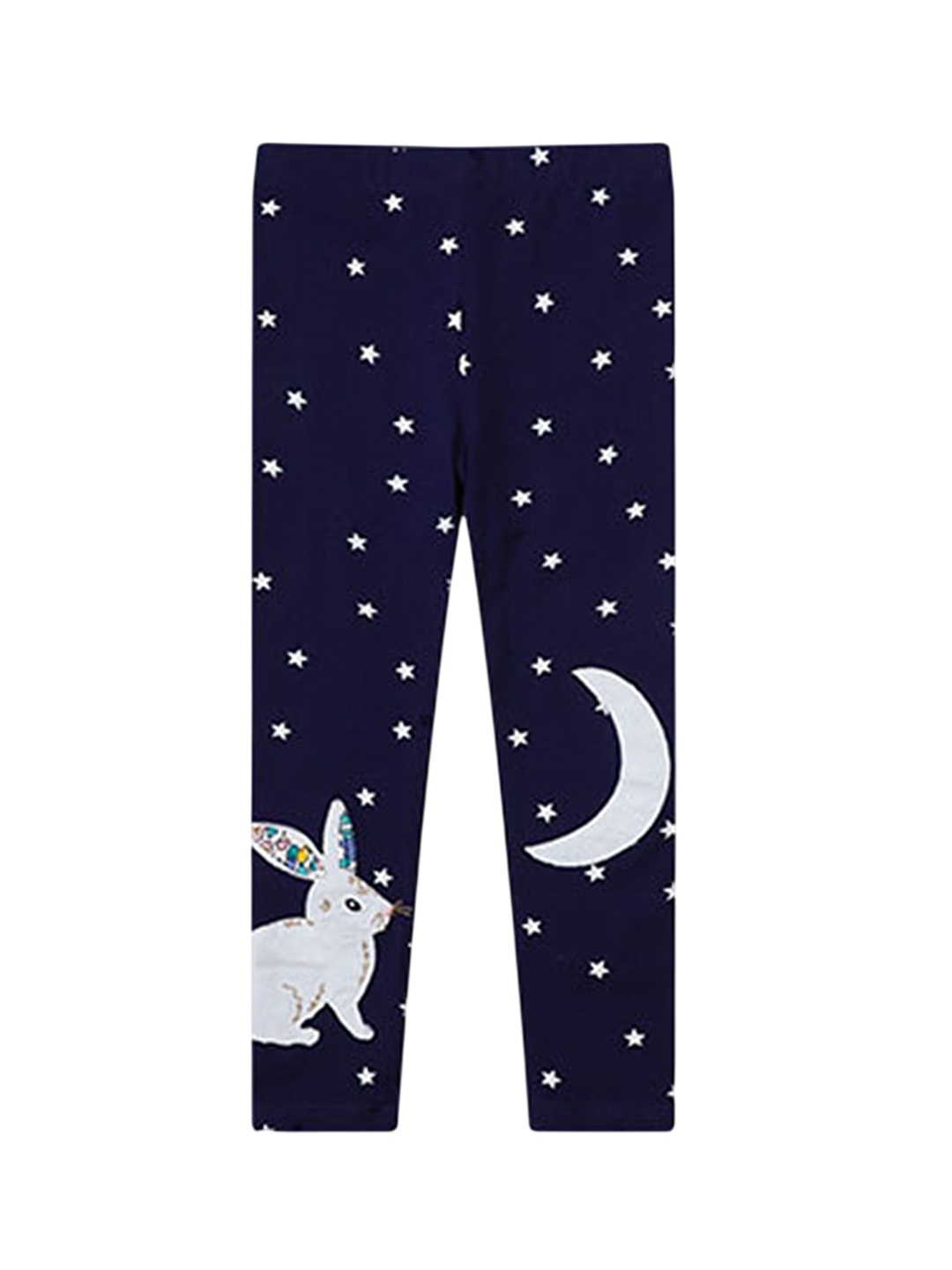 

LULU & SKY Girls Printed Ankle Length Leggings, Blue