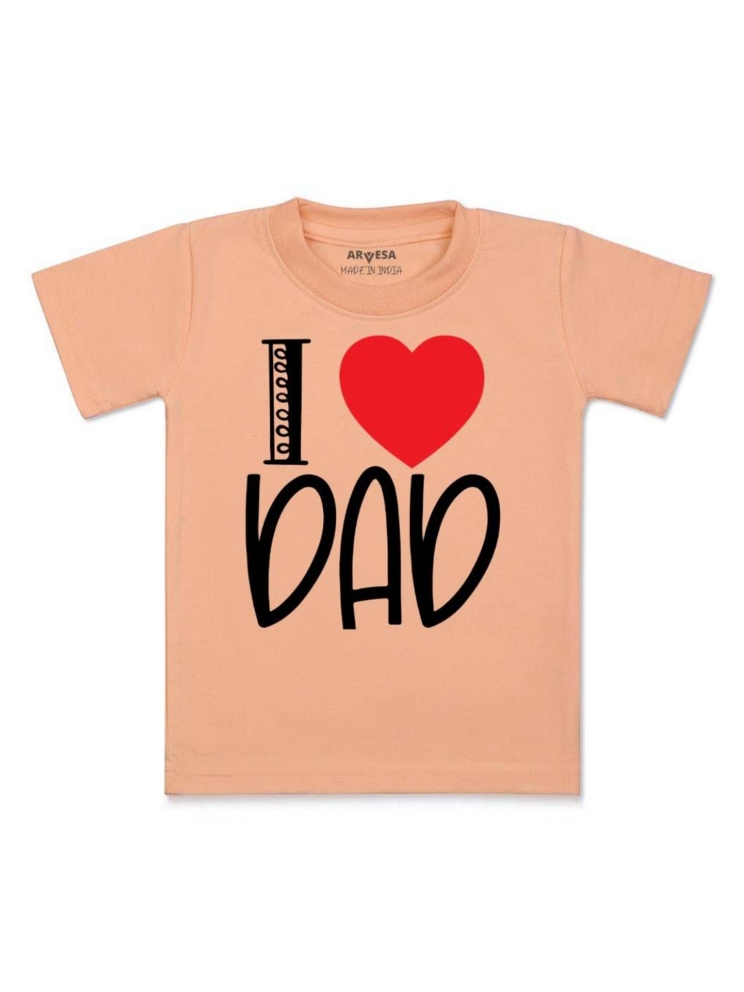 

Arvesa Kids Kids I Love Dad Printed Tshirt, Peach
