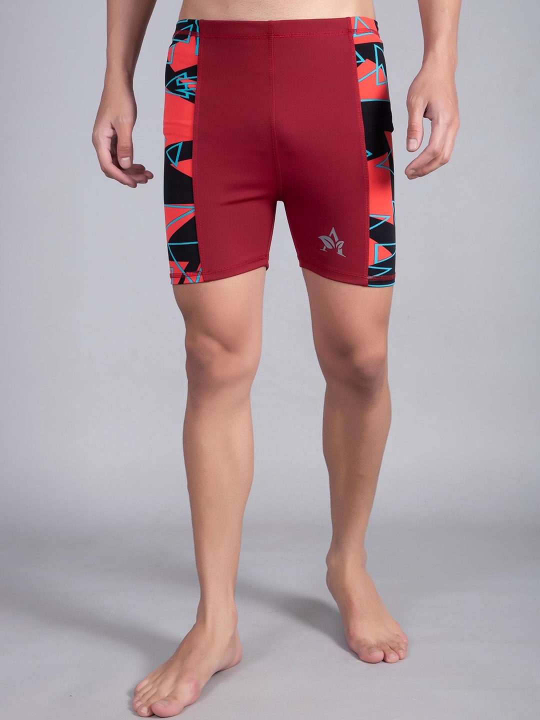 

UllasPemium Men Printed Swim Shorts, Maroon