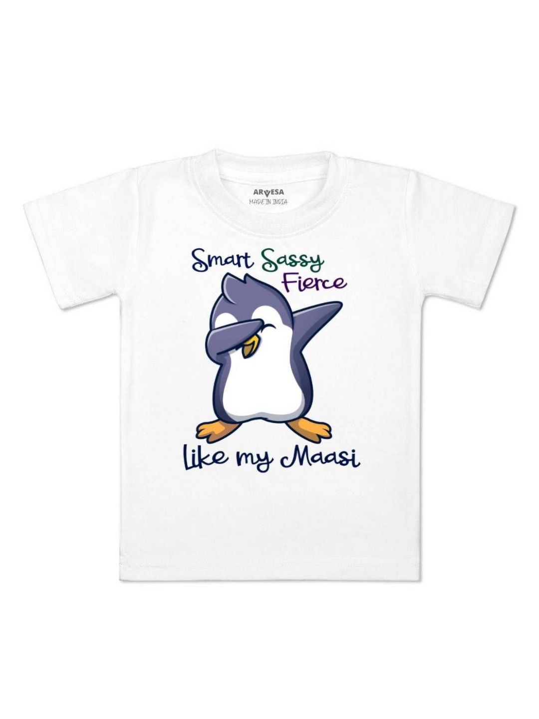 

Arvesa Kids Smart Sassy Like My Maasi Printed Tshirt, White