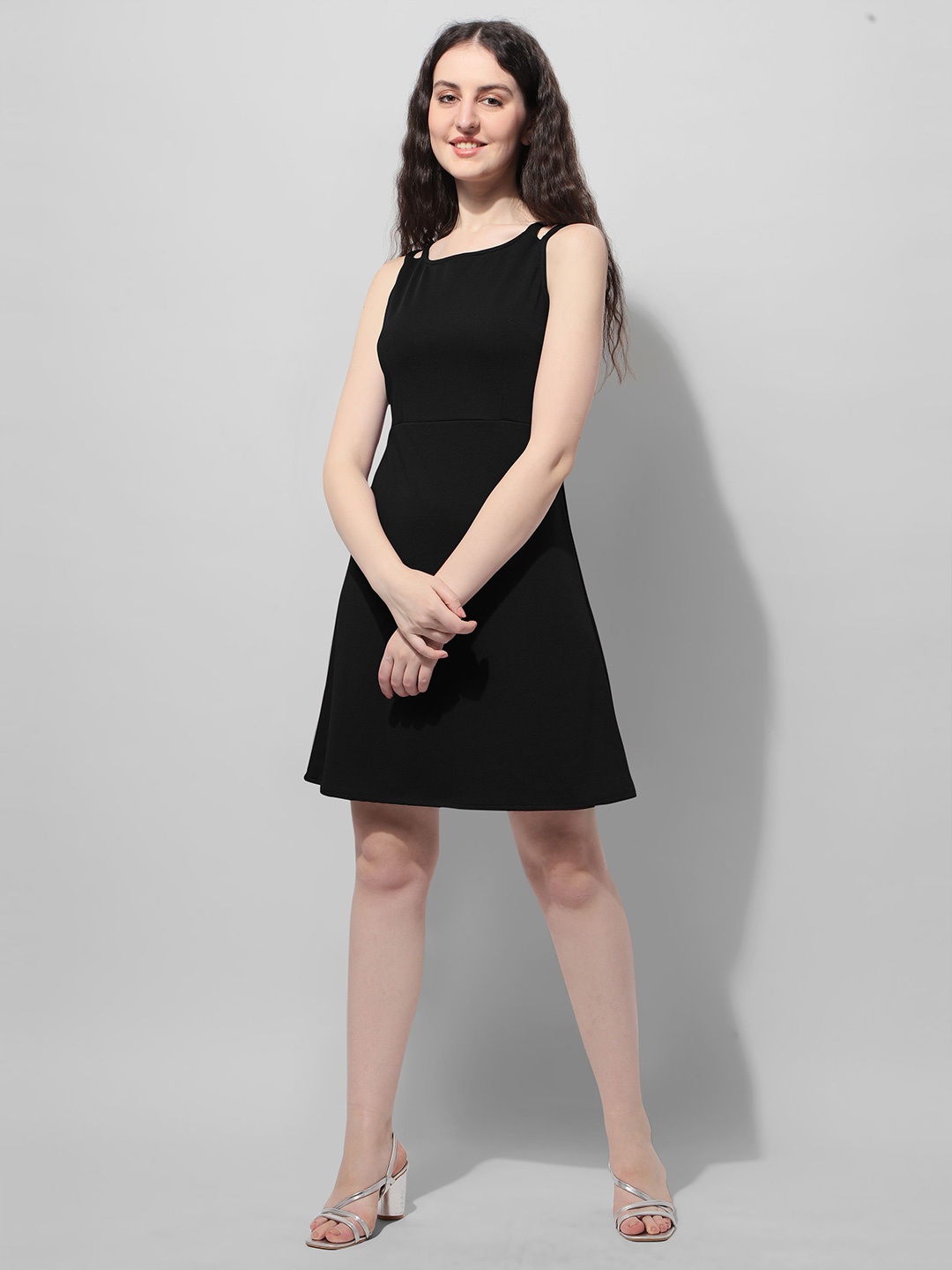 

Oomph! Fit & Flare Dress, Black