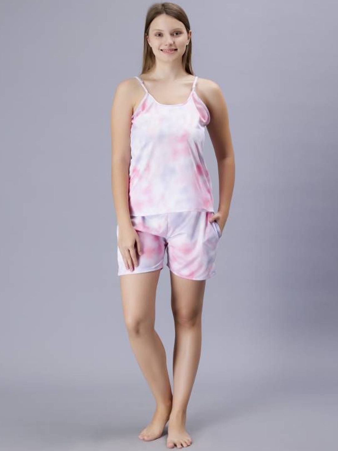 

Dreambe Women Printed Night suit, Pink