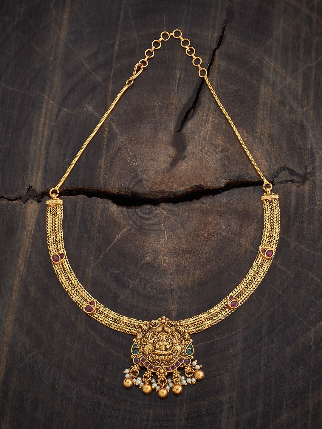 

Kushal's Fashion Jewellery Copper Gold-Plated Antique Necklace