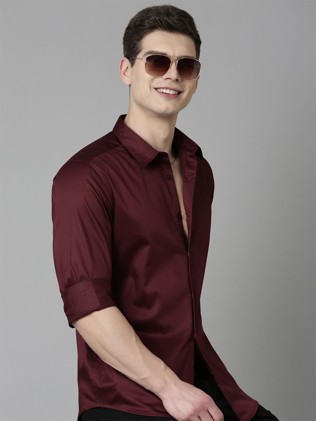 

Kook N Keech Men Standard Opaque Casual Shirt, Maroon
