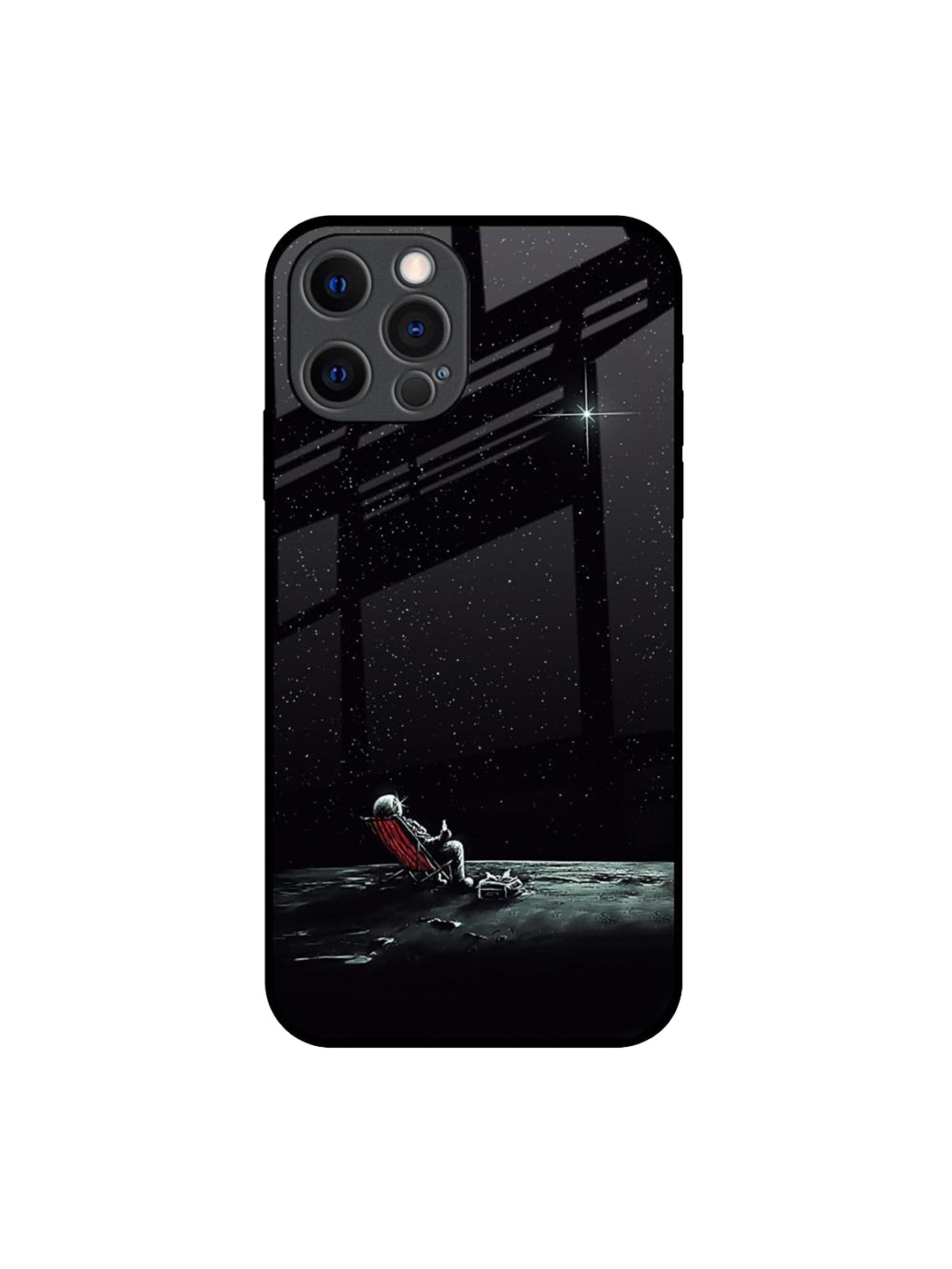 

QRIOH Quirky Printed iPhone 12 Pro Back Case Mobile Accessories, Black