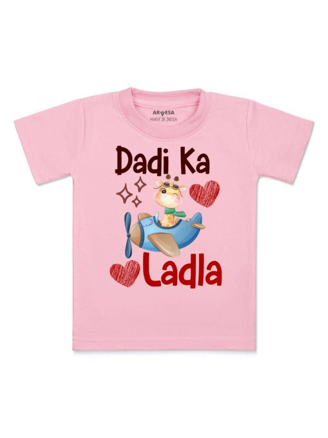 

Arvesa Kids Dadi Ka Ladla Printed Tshirt, Pink