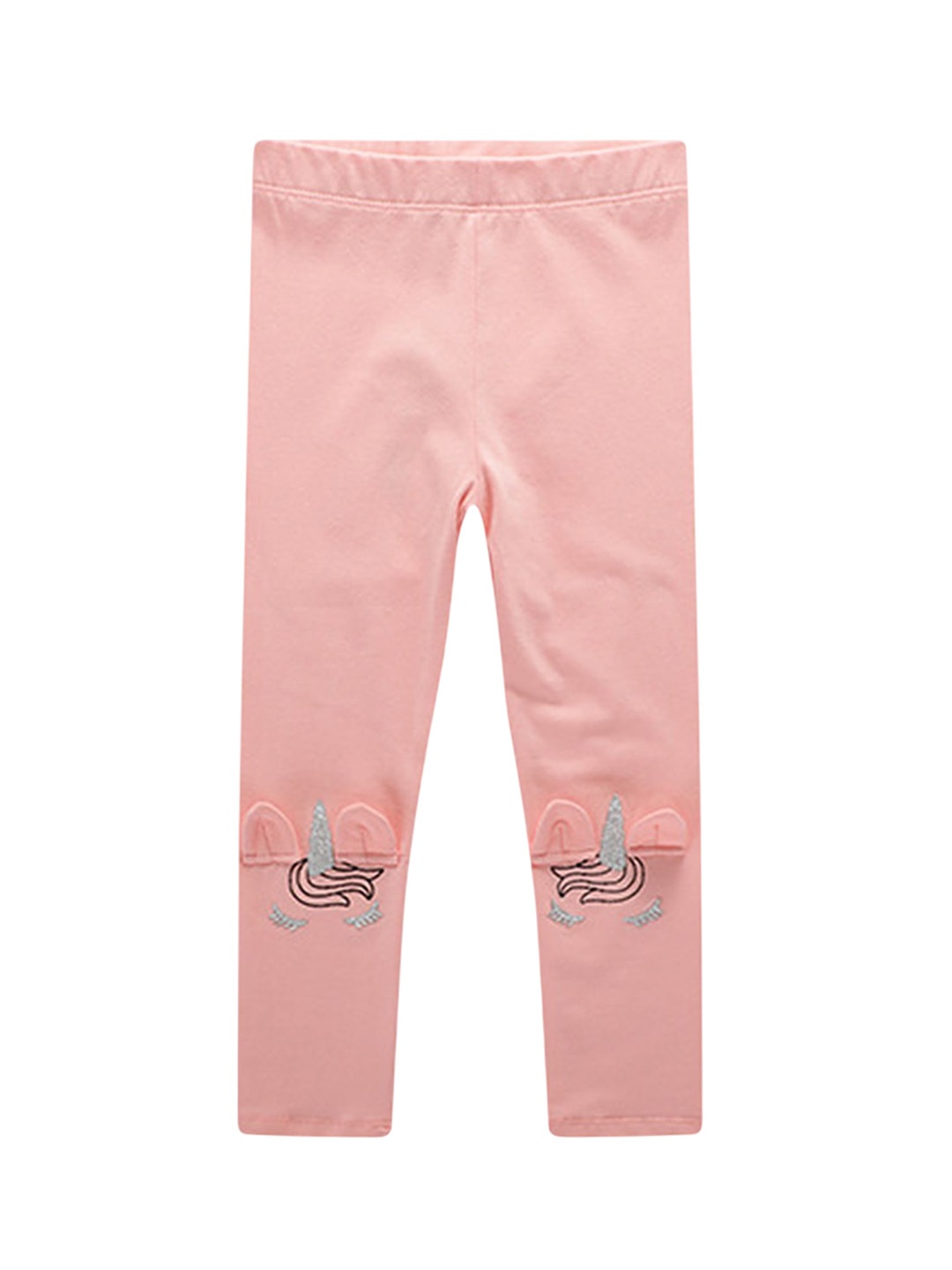 

LULU & SKY Girls Embroidered Ankle Length Leggings, Pink