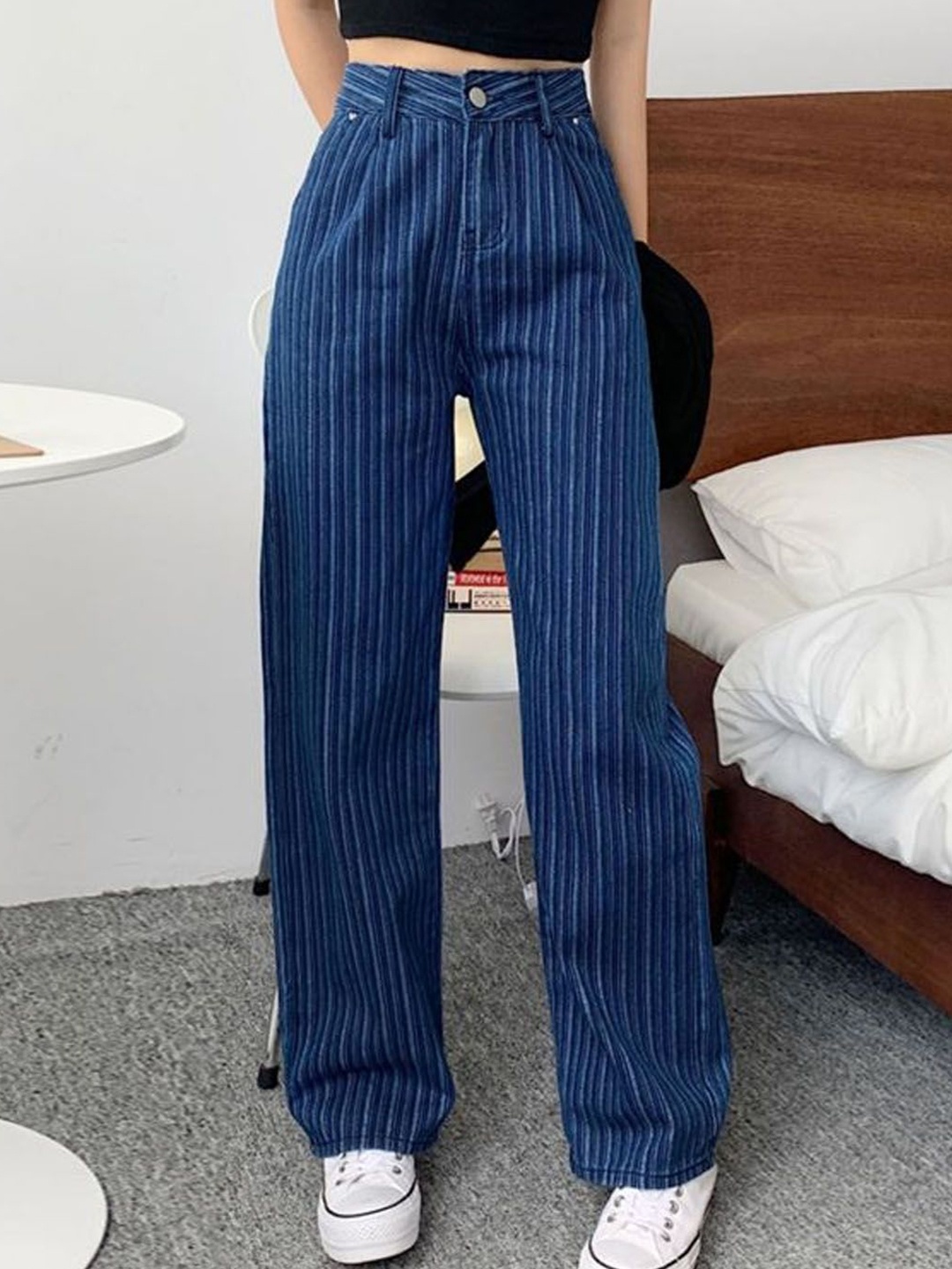 

StyleCast Women Striped Jeans, Blue