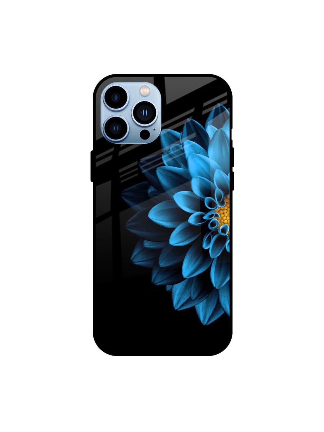 

QRIOH Floral Printed iPhone 13 Pro Back Case Mobile Accessories, Black