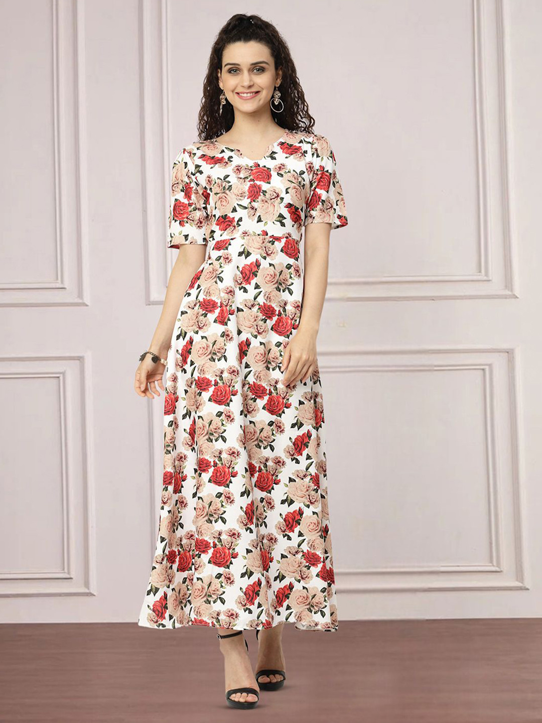 

Moda Rapido Floral Print Applique Fit & Flare Dress, Multi