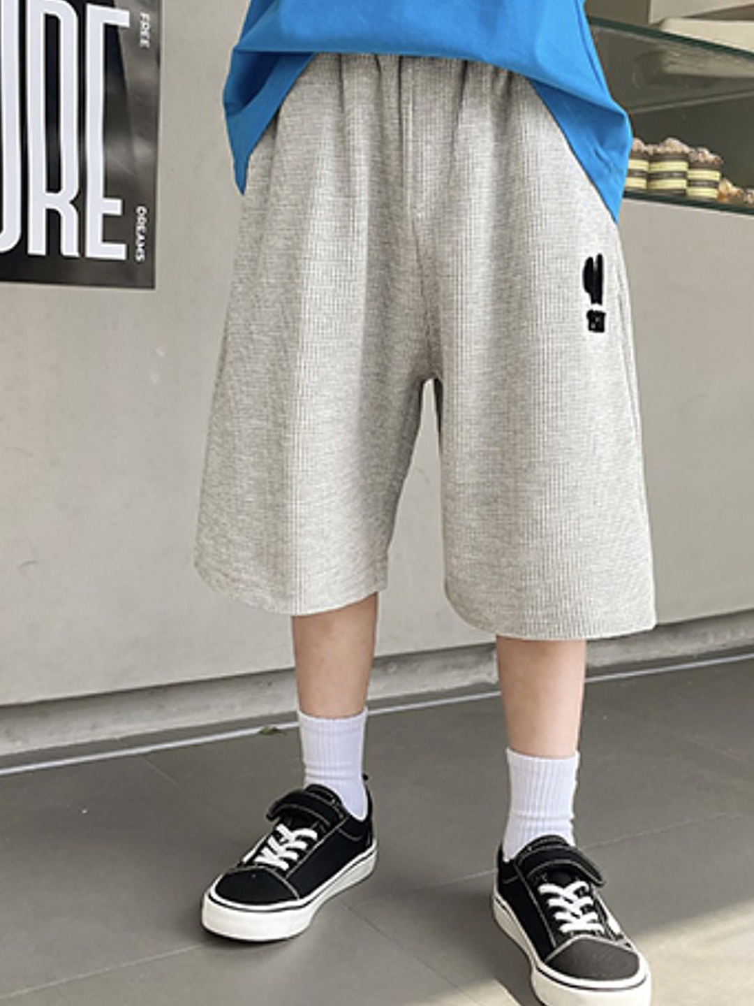 

LULU & SKY Boys High-Rise Shorts, Grey