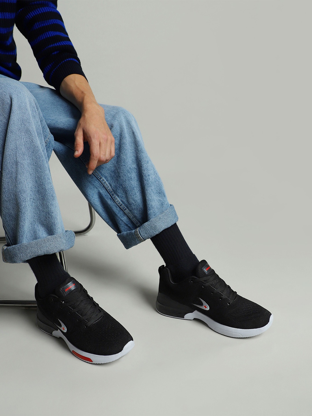 

NOBELITE Men Running Non-Marking Shoes, Black