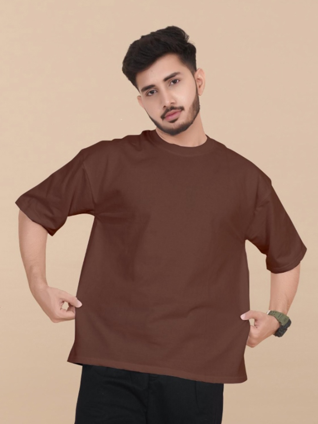 

Moda Rapido Men Pockets T-shirt, Coffee brown