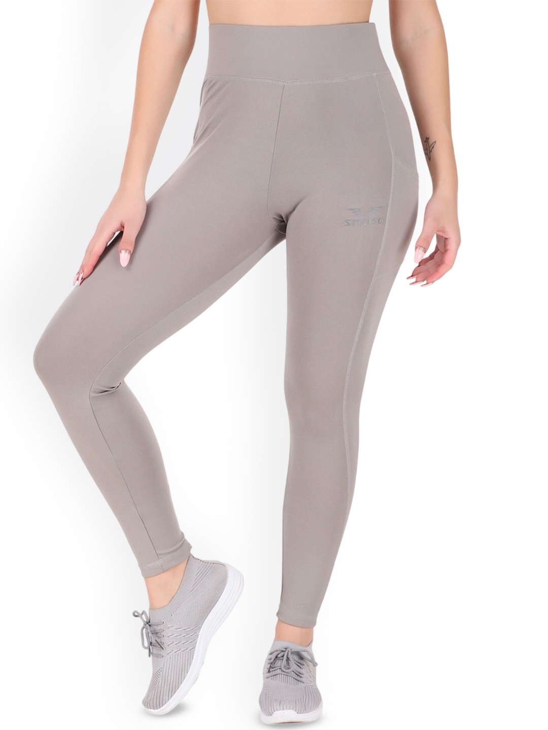 

STYLESO Women Printed Breathable Ankle Length Tights, Grey