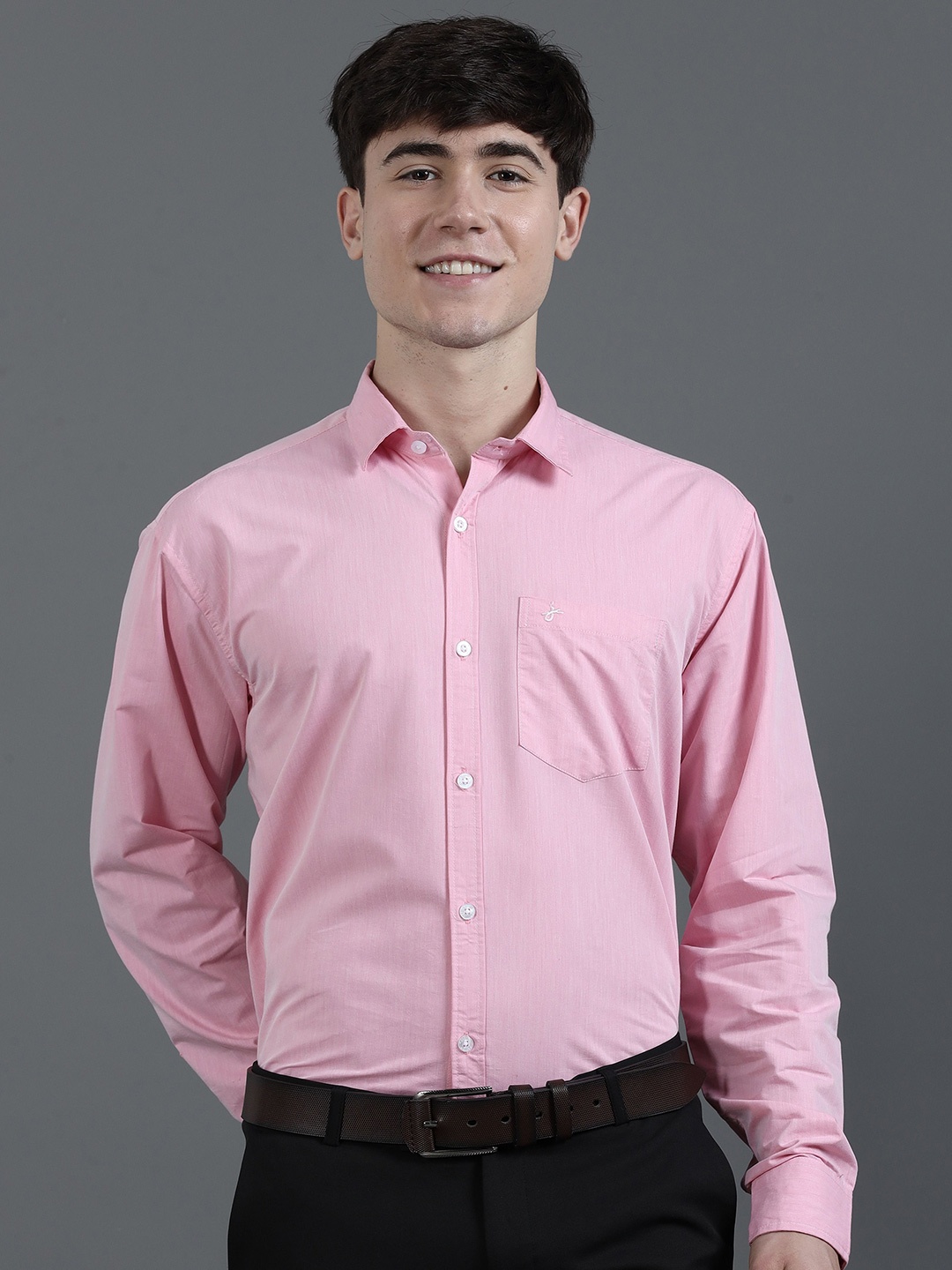 

JAGURO Men Micro Checks Opaque Formal Shirt, Pink