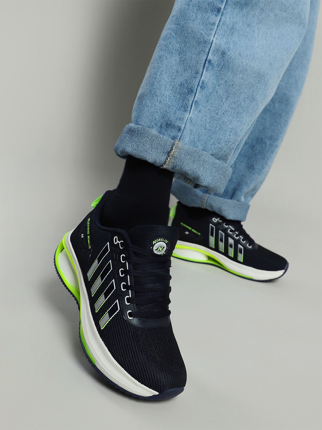 

NOBELITE Men Running Non-Marking Shoes, Navy blue