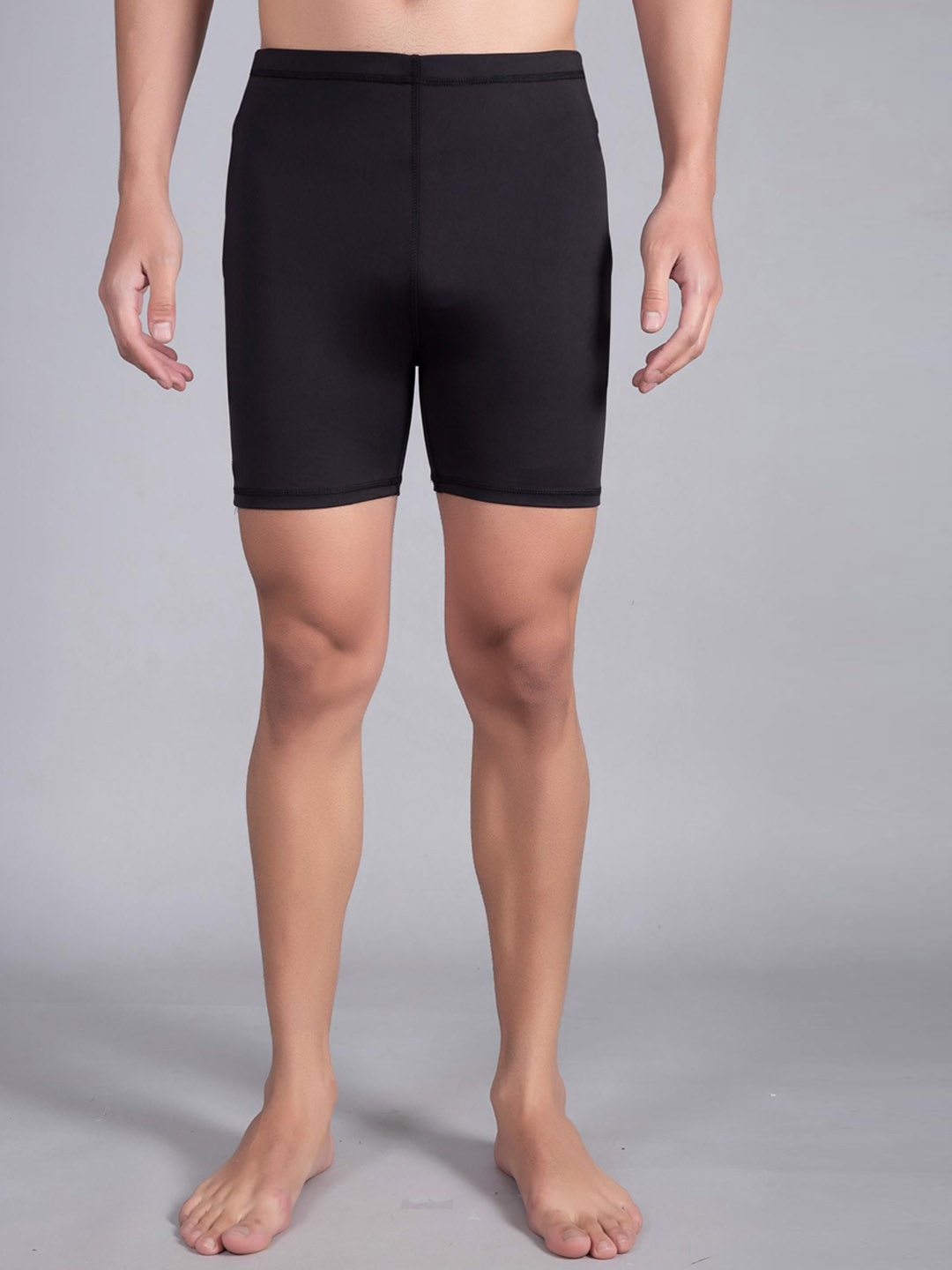 

UllasPemium Men Solid Swim Shorts, Black