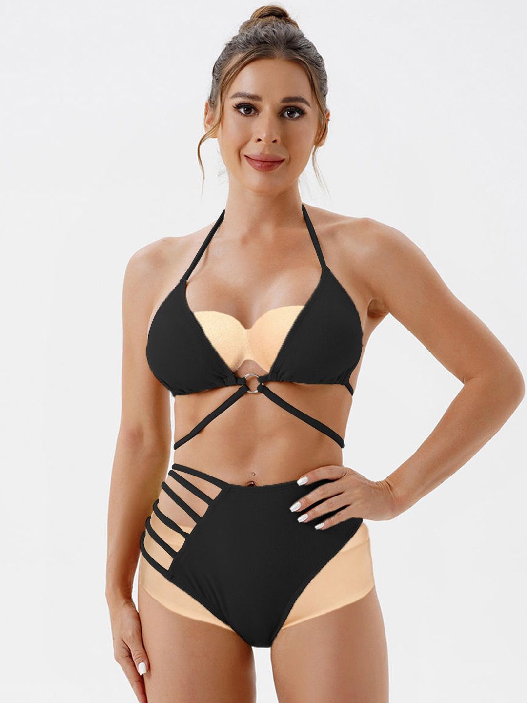 

Krelin Halter Neck Swim Bikini Set, Black