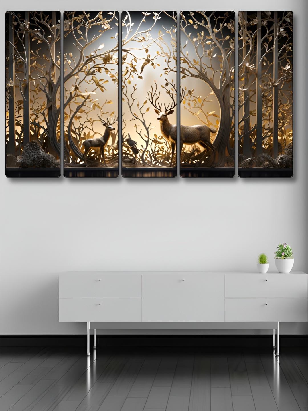 

Myntra Elegant Homes Brown & Grey 1 Piece Wood Other Wall Paintings