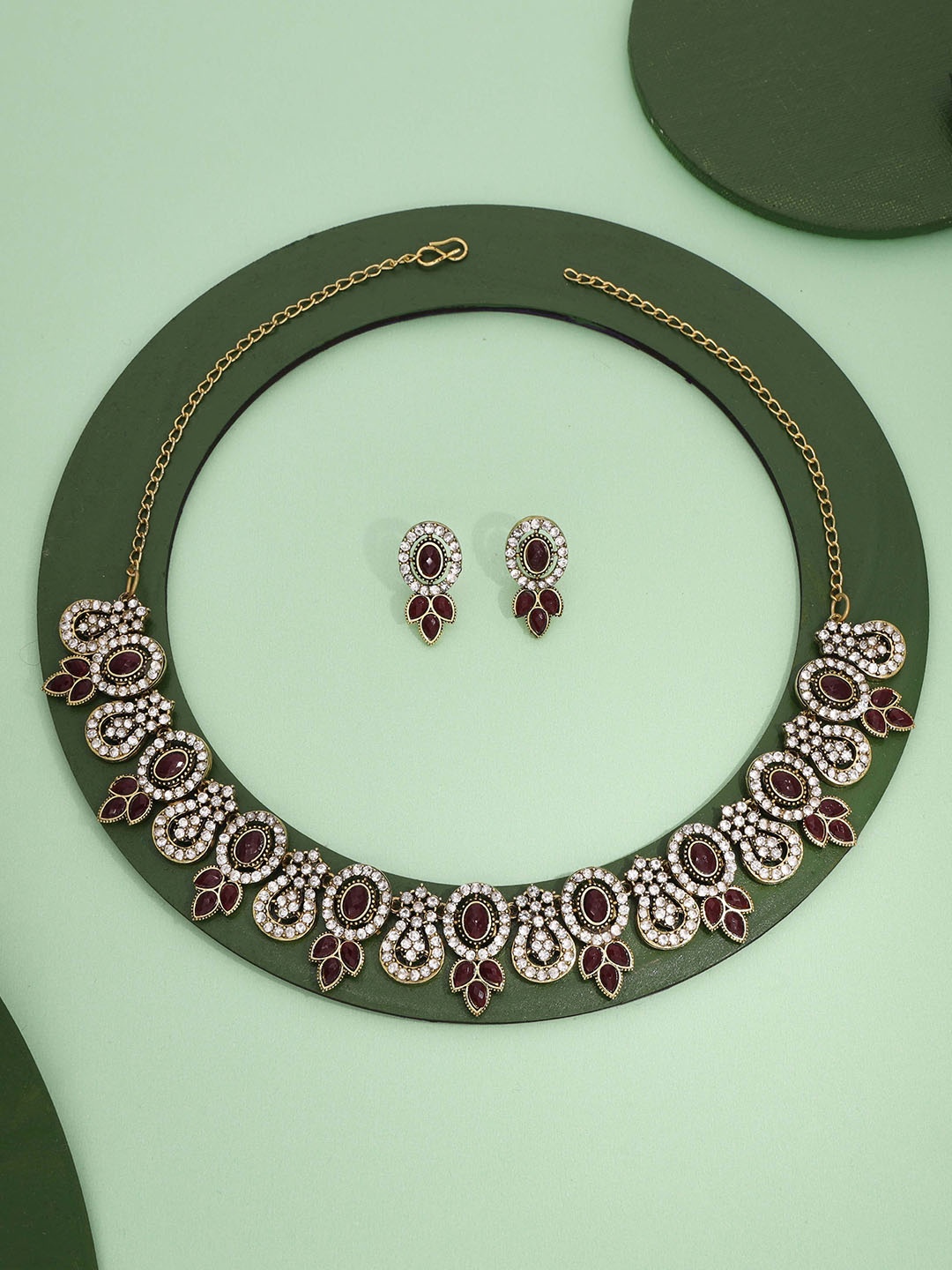 

Anouk Gold-Plated Artificial Stone Studded Jewellery Set