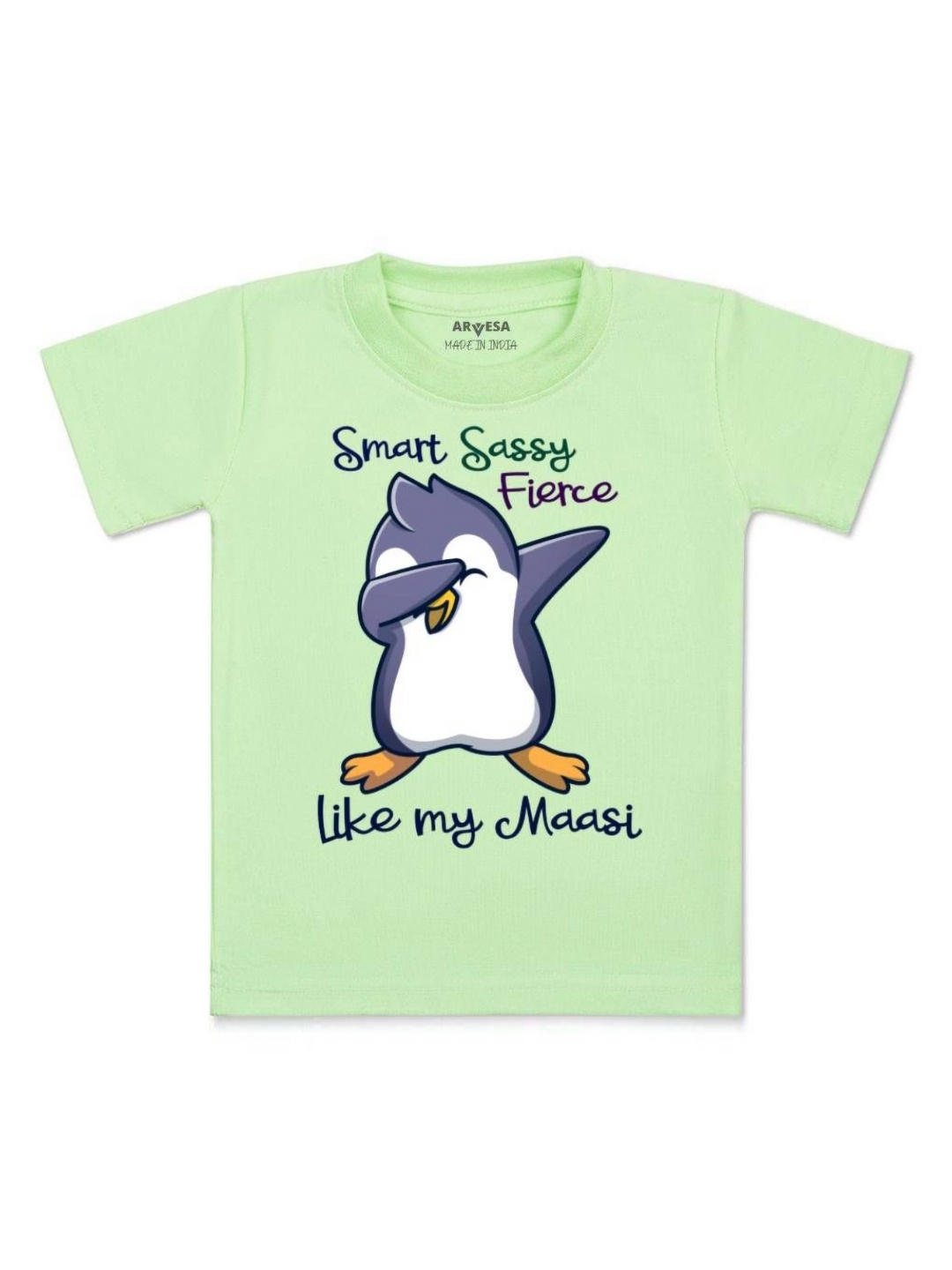 

Arvesa Kids Smart Sassy Like My Maasi Printed Tshirt, Green