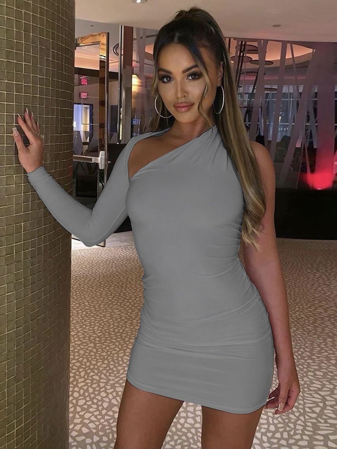 

StyleCast One Shoulder Bodycon Dress, White