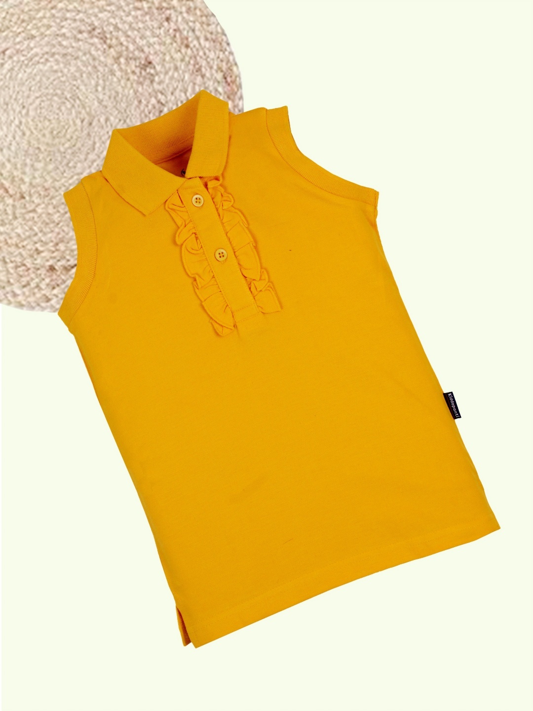 

KiddoPanti Girls Polo Collar T-shirt, Yellow