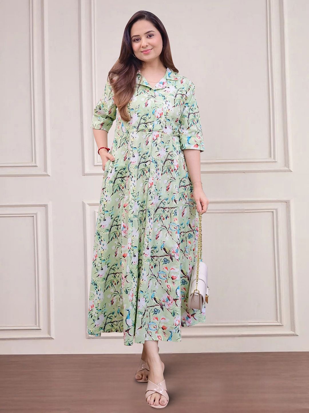 

Moda Rapido Floral Print Applique Fit & Flare Dress, Multi