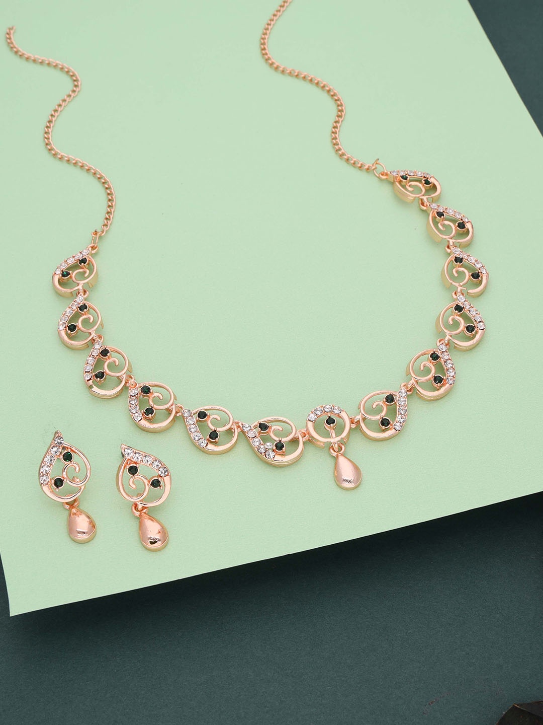 

Anouk Gold-Plated Artificial Stones Studded Necklace And Earrings