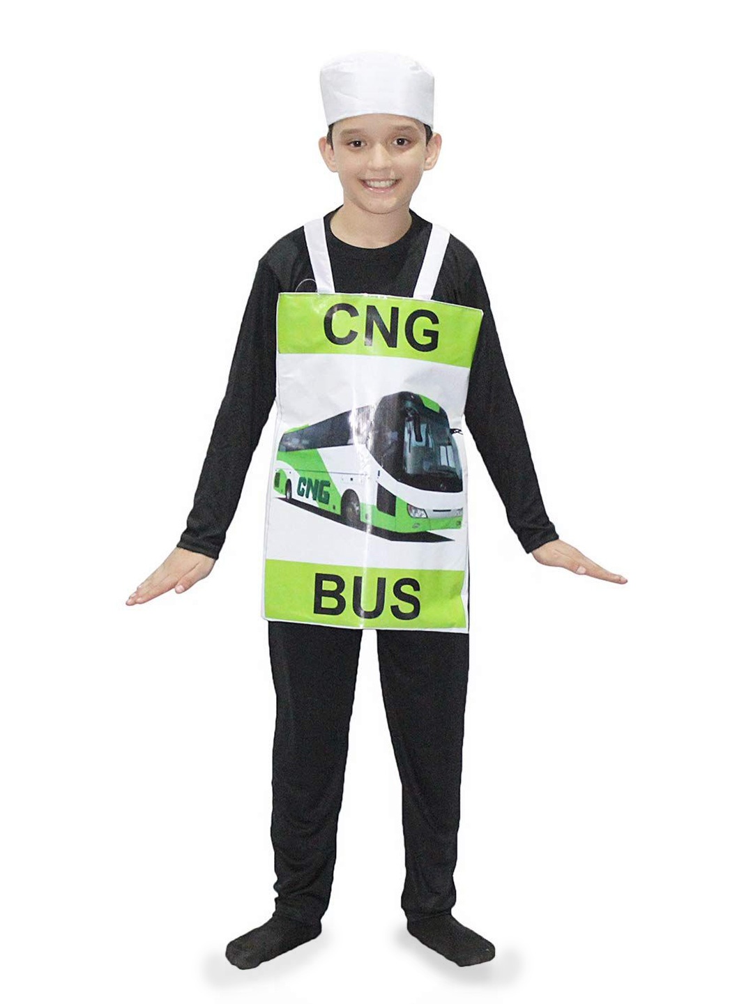 

Kaku Fancy dresses Boys Printed CNG Bus Vehicle Costume Set, Black