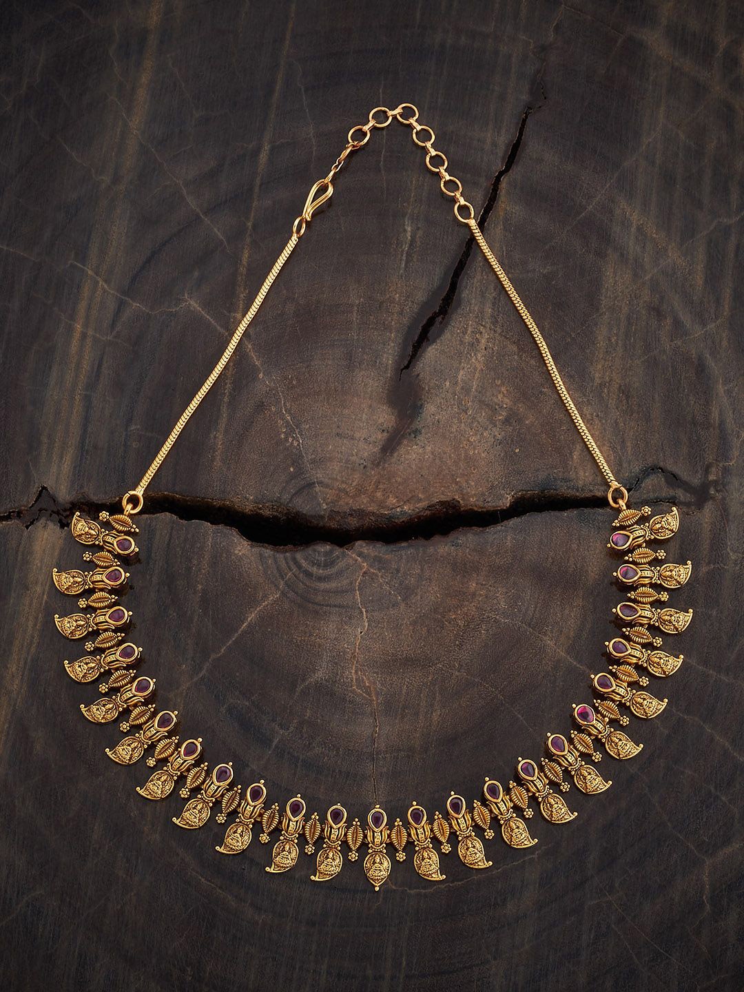 

Kushal's Fashion Jewellery Copper Gold-Plated Antique Necklace