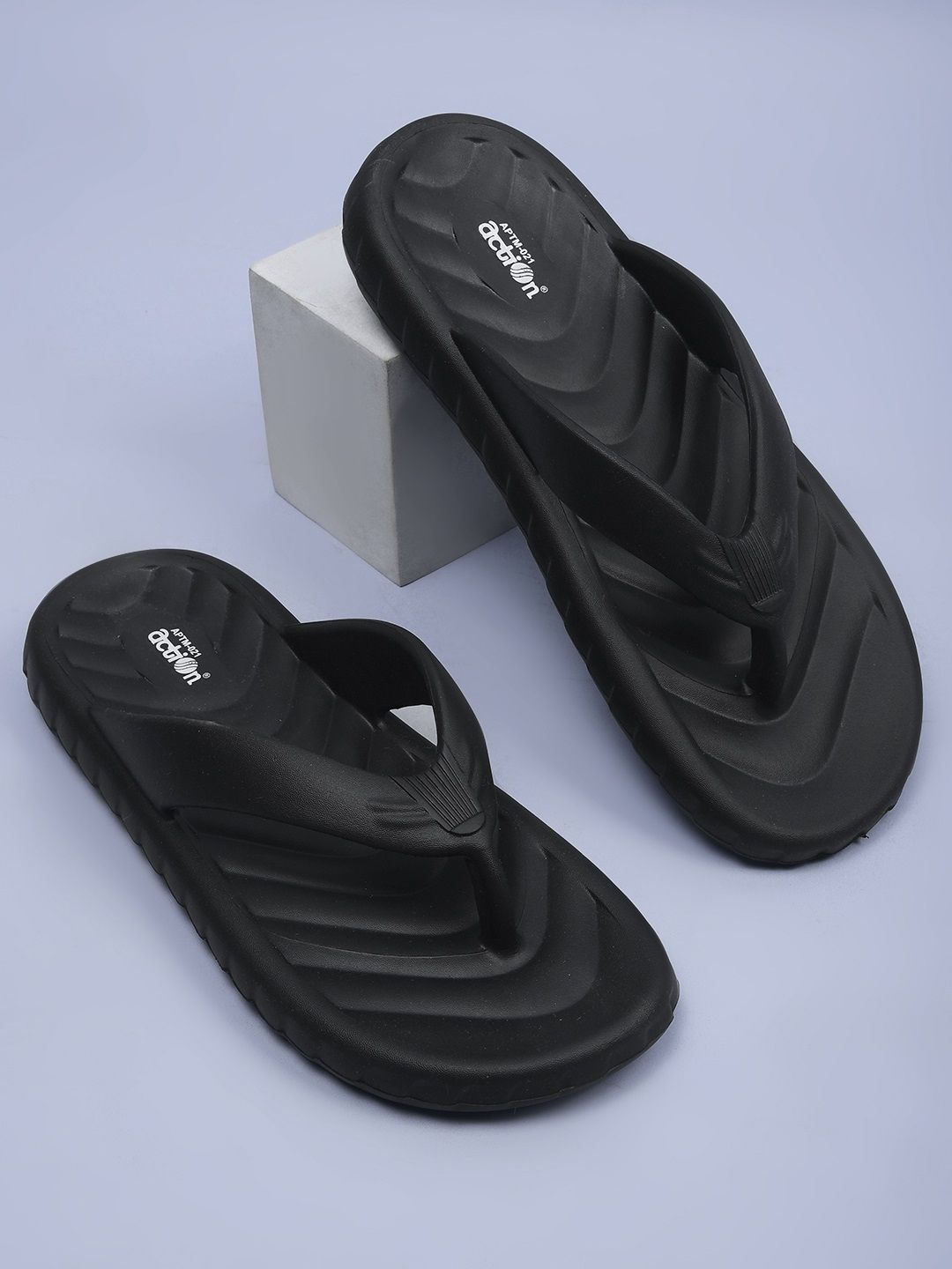 

Action Men Thong Flip-Flops, Black