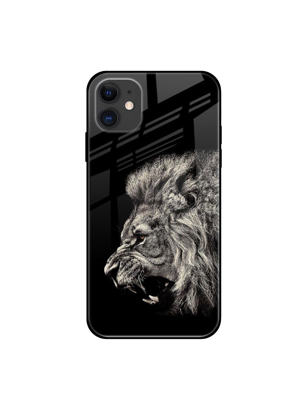 

QRIOH Brave Lion Printed iPhone 12 Mini Back Case, Black