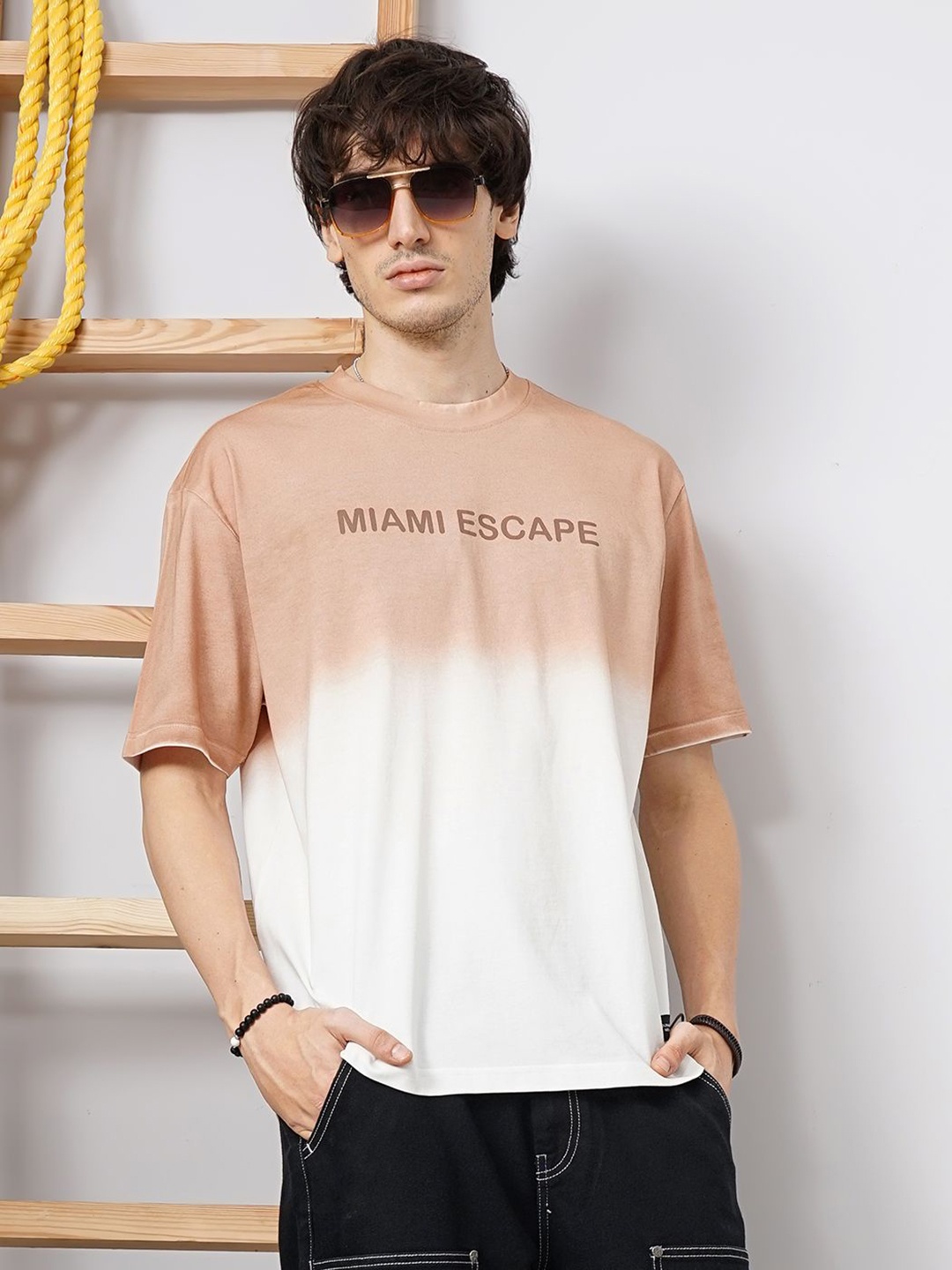 

Genoa Men Tie and Dye Printed T-shirt, Pink