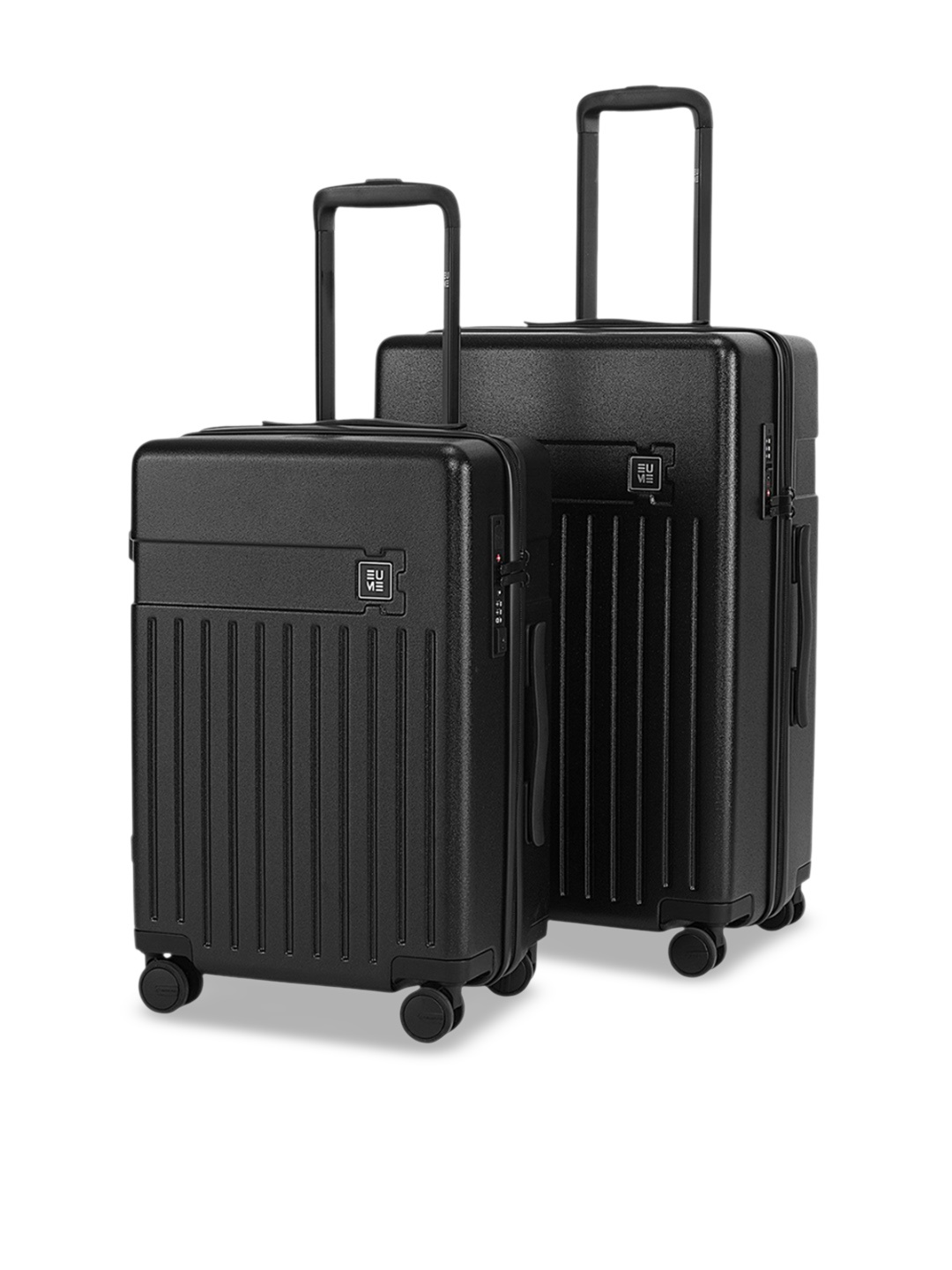 

EUME Set Of 2 Textured Hard-Sided Trolley Suitcase, Black