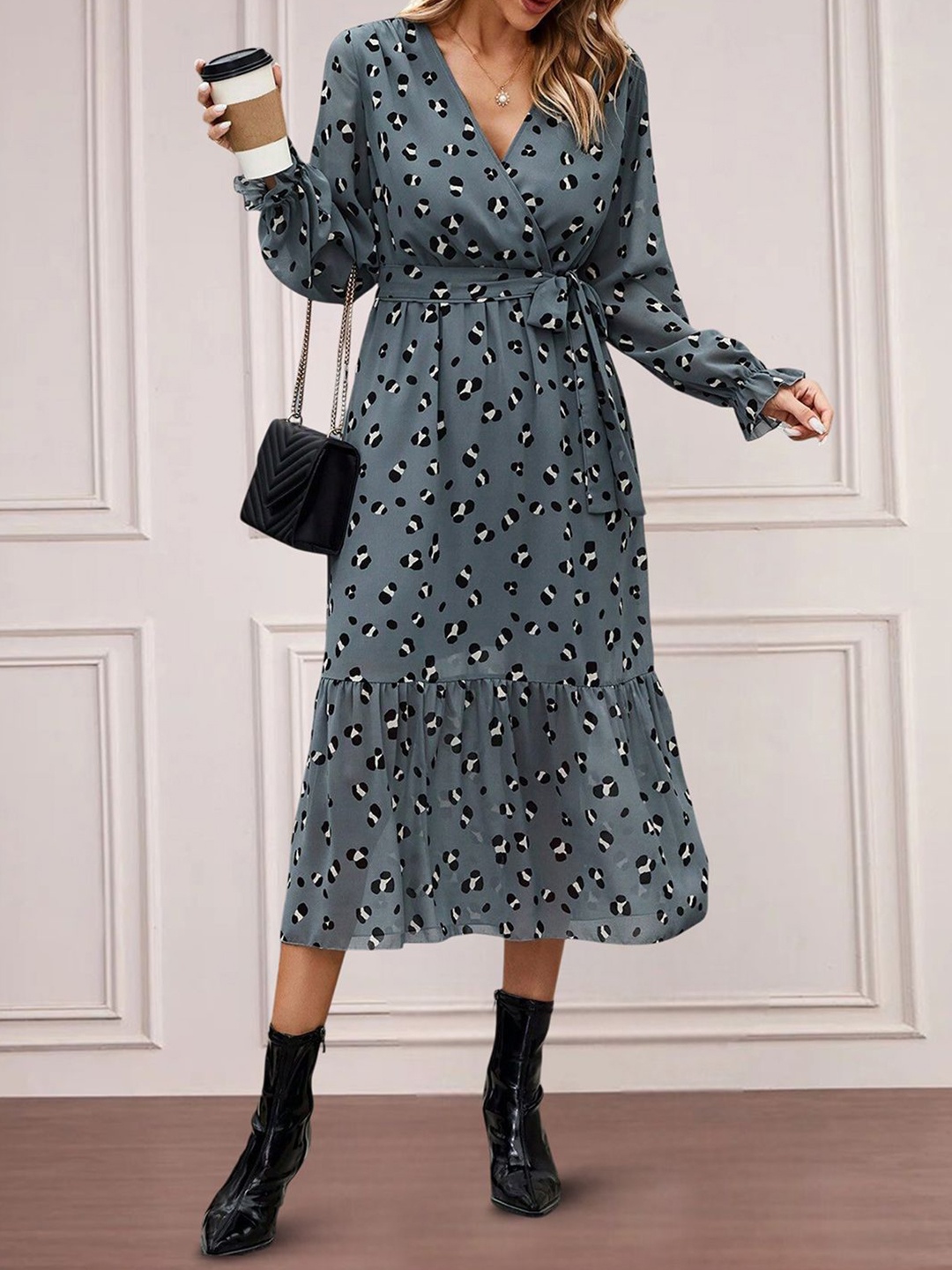 

Moda Rapido Floral Print Applique Fit & Flare Dress, Teal