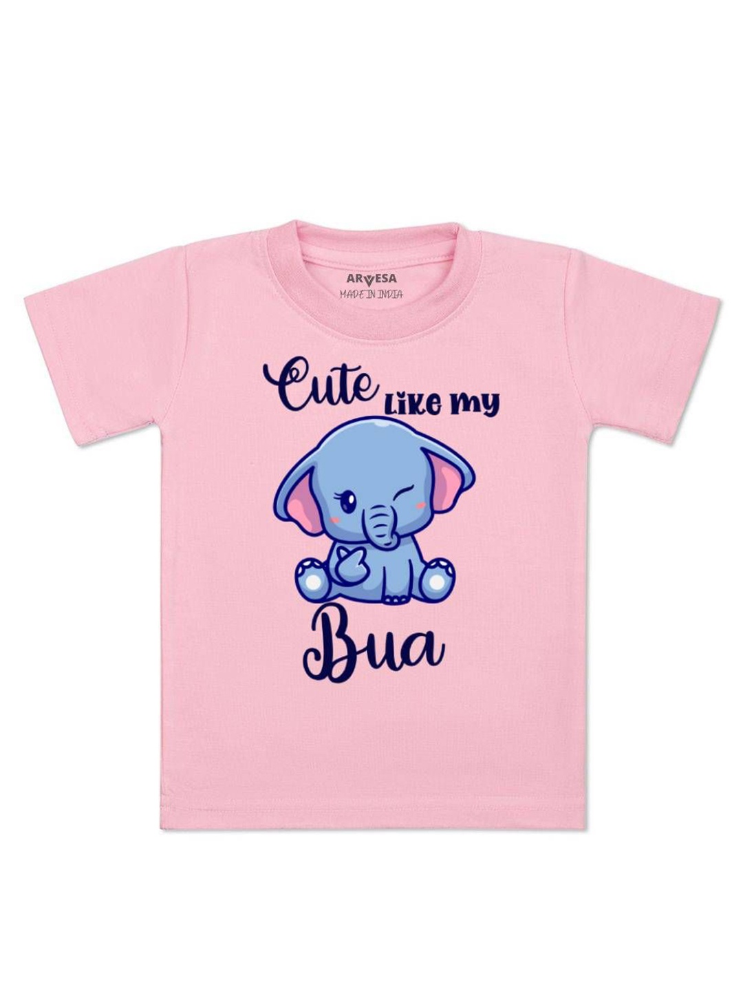

Arvesa Kids Cute Like My Bua Printed Tshirt, Pink