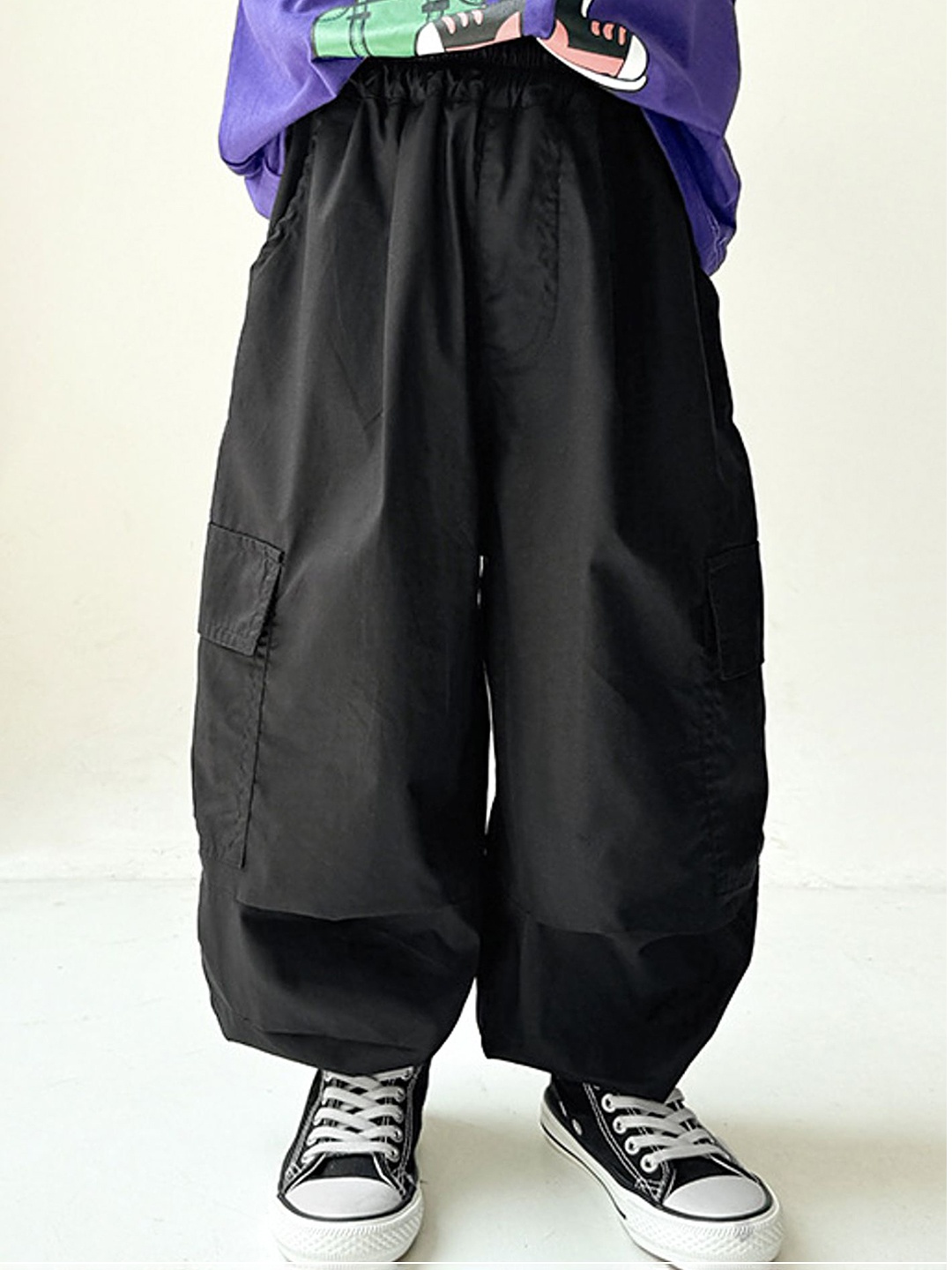 

LULU & SKY Boys Loose Fit Trousers, Black