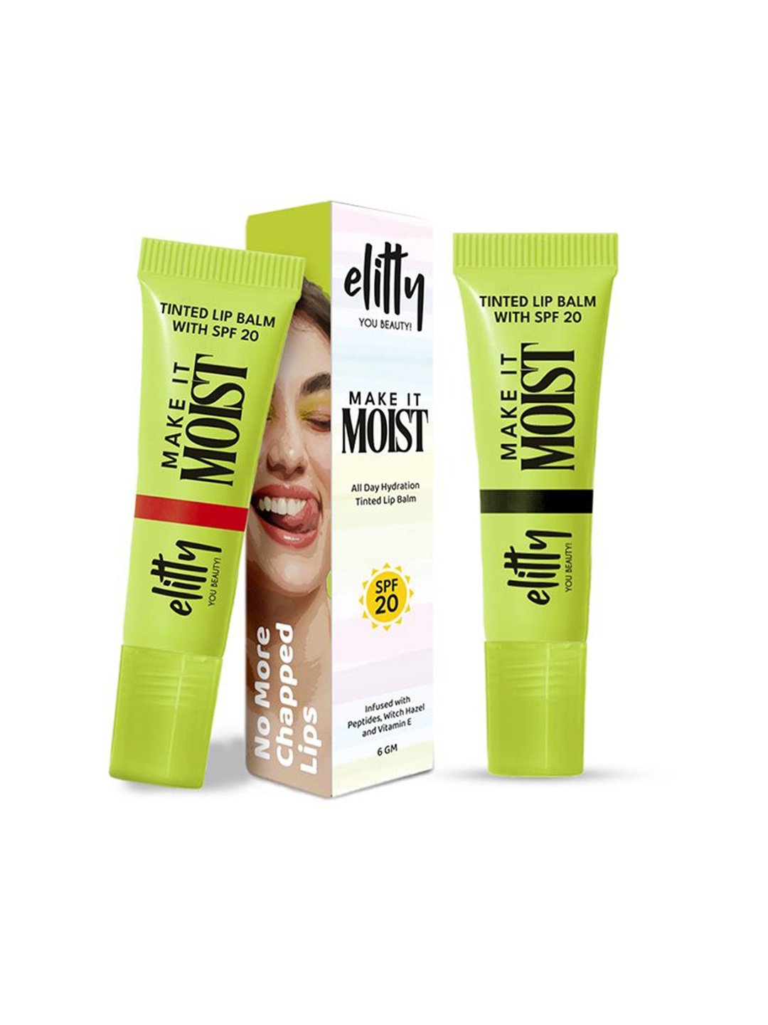 

Elitty Set Of 2 Rebel Lip Balm Combo With Peptides & Vitamin E - 6 g Each, Black