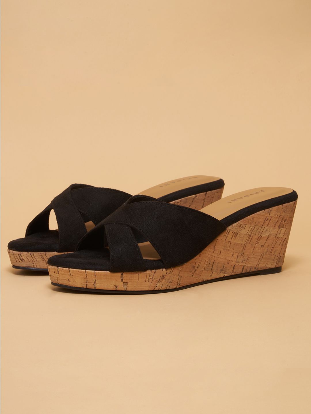 

ERIDANI Party Wedge Sandals, Black