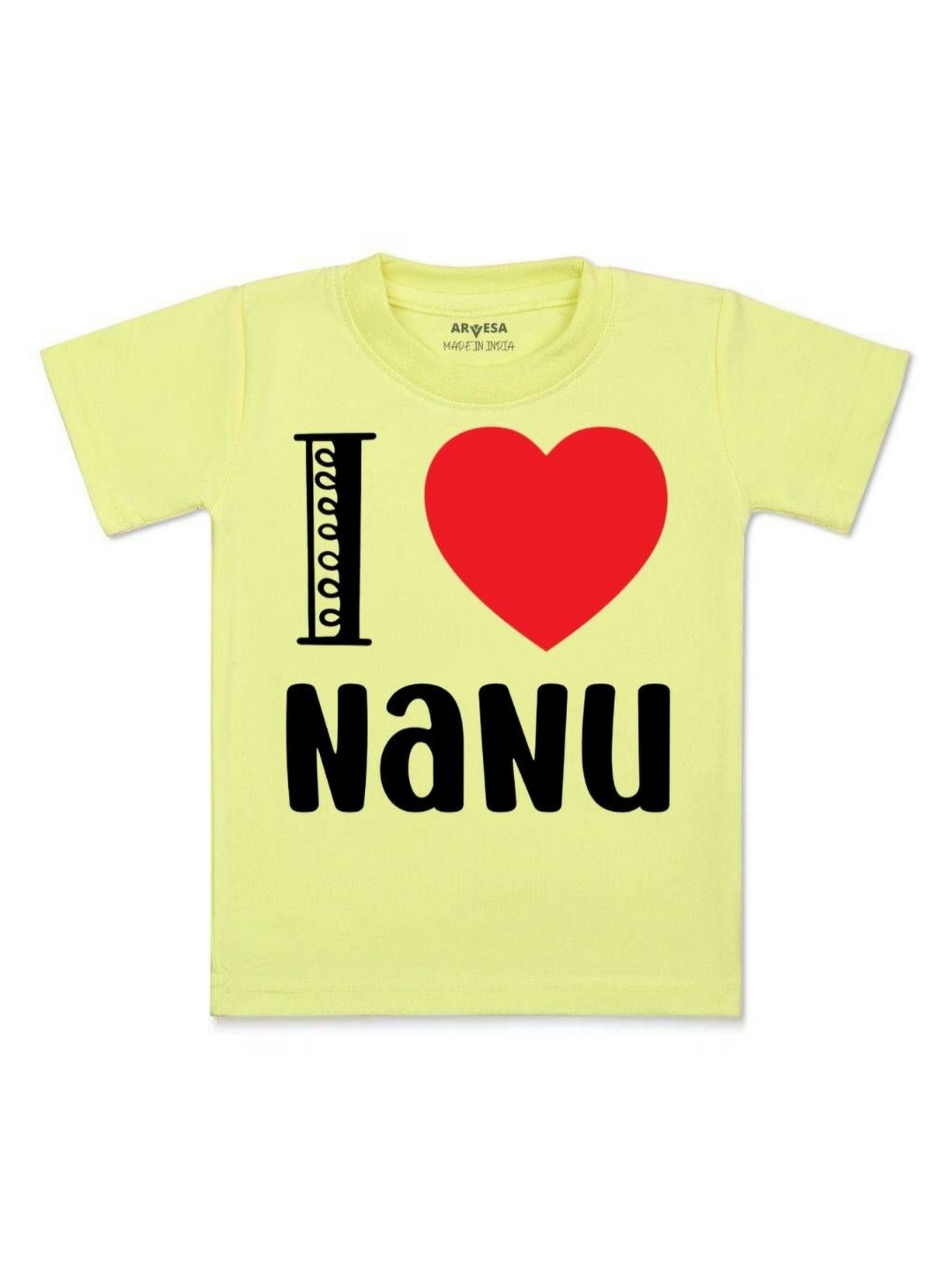 

Arvesa Kids I Love Nanu Printed Tshirt, Yellow